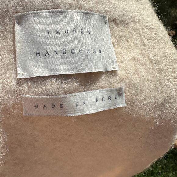 Lauren Manoogian Felt Wide Scarf Baby Alpaca Merino Alabaster Beige Ecru BN $370 - Picture 7 of 12